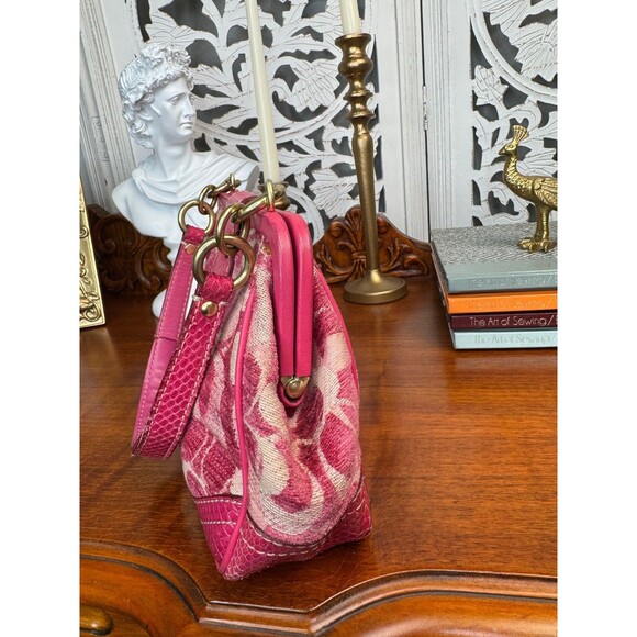 COACH 8F50 Signature Embossed Pink Python Print Satchel RARE, RETIRED, HTF - Picture 9 of 13